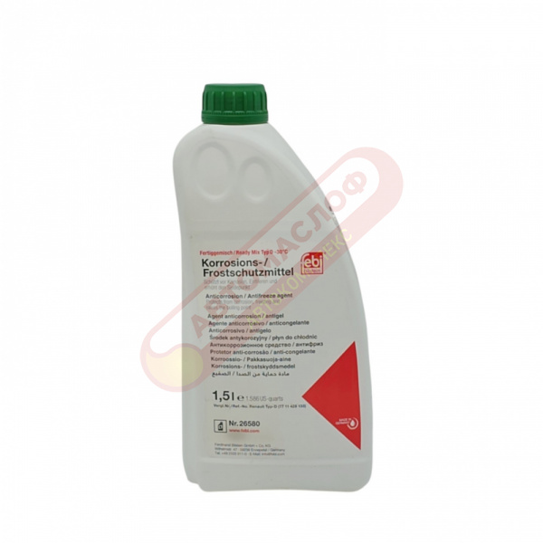 FEBI Antifreeze (1,5л) антифриз готовый, цвет зеленый, Renault тип D